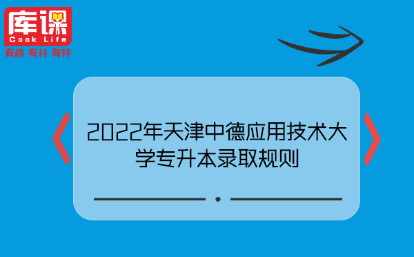 2022年天津中德应用技术大学专升本录取规则