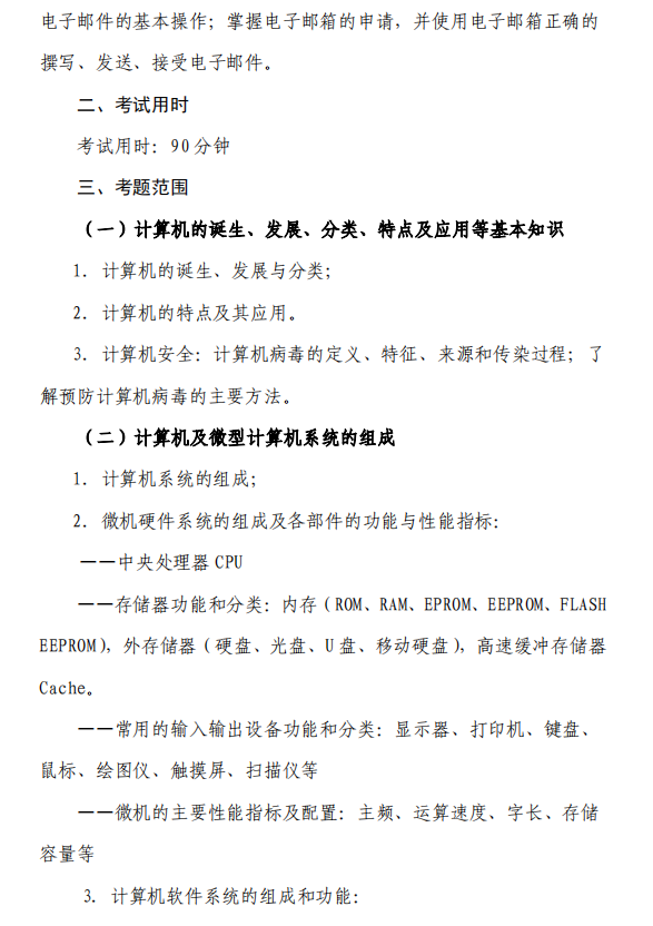 成都工業(yè)學院2020年專升本大學計算機基礎考試大綱(圖2)