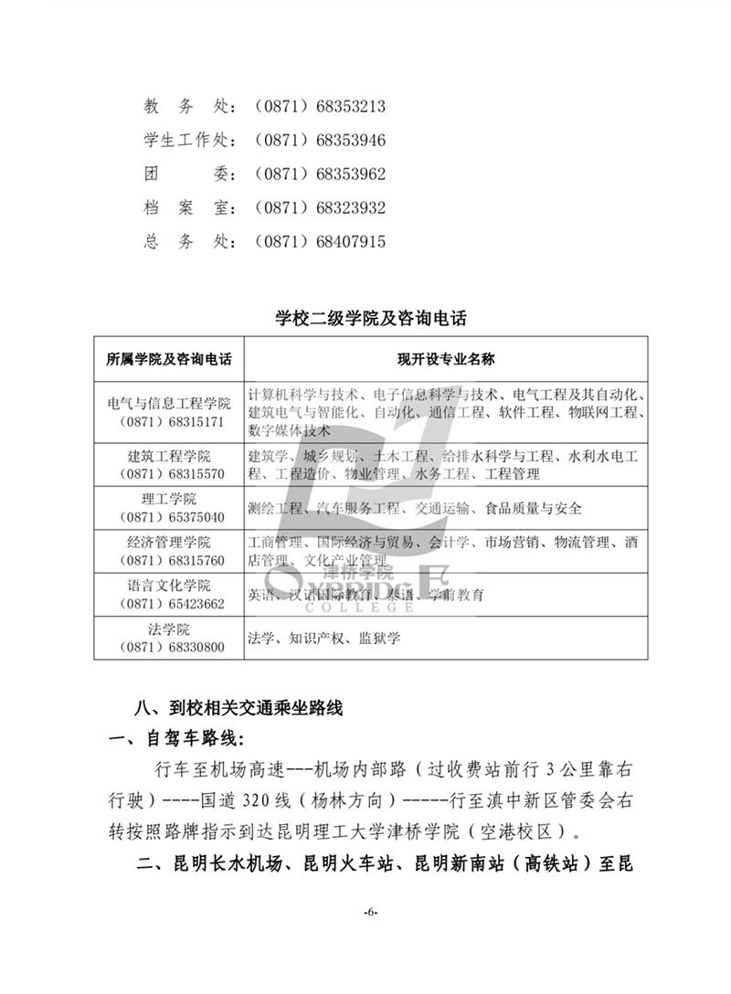 2020年昆明理工大学津桥学院专升本新生入学须知(图6)