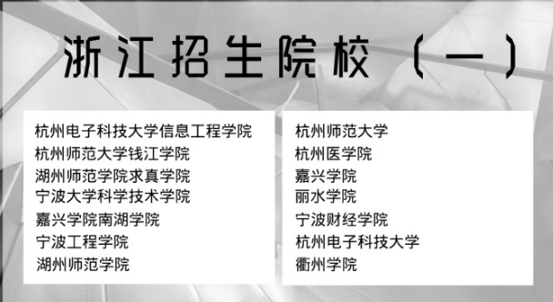 2021年浙江專升本招生院校(圖1)