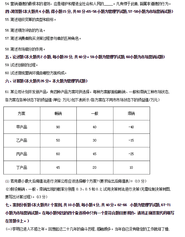 福建專升本考試管理類真題(圖7)