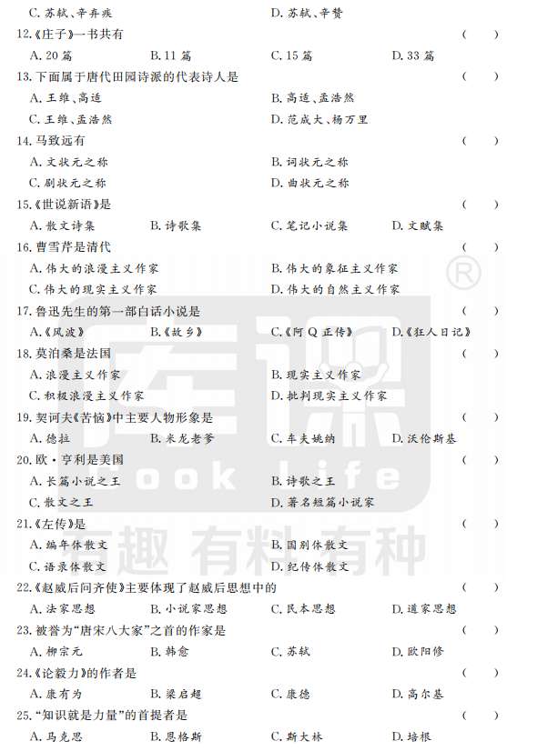 2021年河南專升本大學語文模擬練習題(圖2)