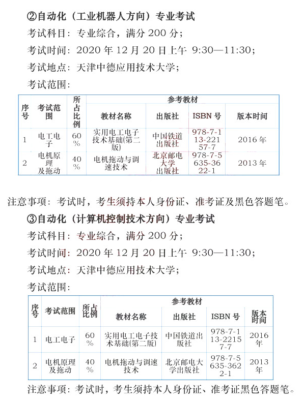 天津中德應(yīng)用技術(shù)大學(xué)2021年專升本專業(yè)課考試時(shí)間(圖2)