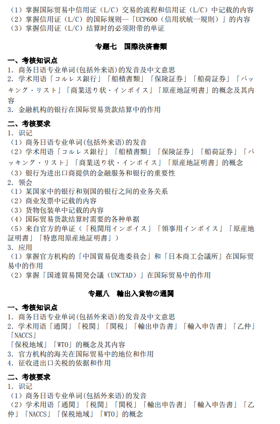 廣東培正學(xué)院2021專升本商務(wù)日語(yǔ)與寫作專業(yè)課考試大綱(圖5)