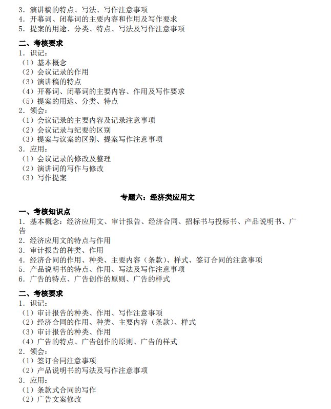 廣東培正學院2021專升本應用文寫作專業(yè)課考試大綱(圖4)