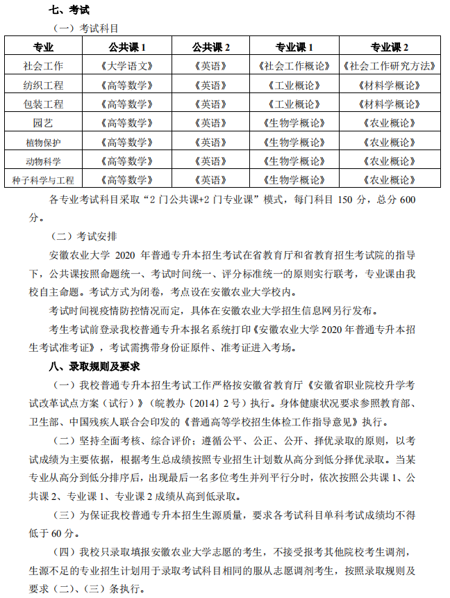 安徽農(nóng)業(yè)大學(xué)專升本招生簡(jiǎn)章2021(圖4)