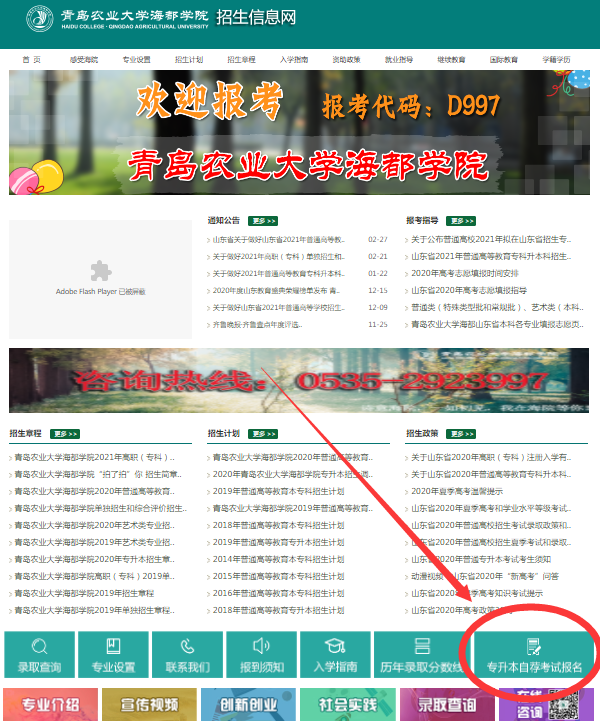 青島農(nóng)業(yè)大學(xué)海都學(xué)院專升本自薦報名入口網(wǎng)址2021(圖1)