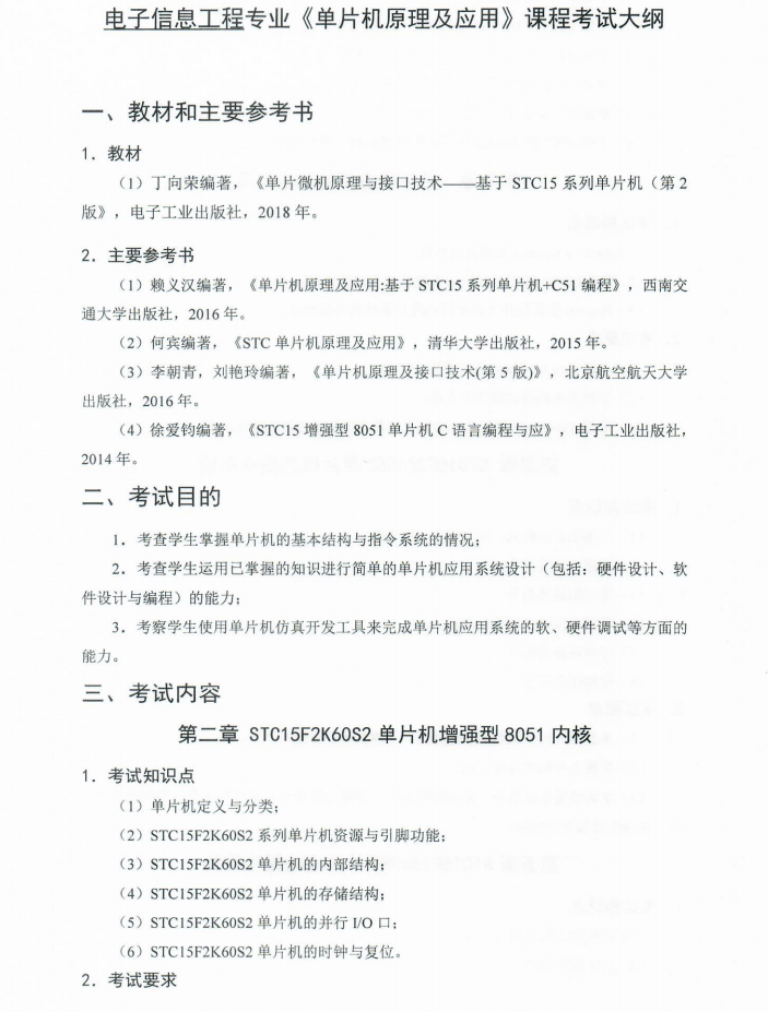 湖南科技大学潇湘学院2021年专升本专业考试科目大纲(图1)